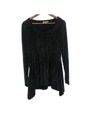 Joan Vass Asymmetrical Metallic Tunic Top Size Large